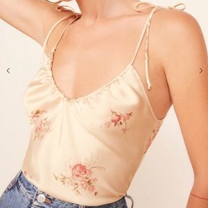 Reformation Shoulder Tie Floral Cami